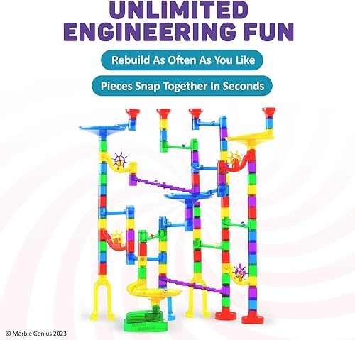 Miniatura 12 de Juguete translúcido Marble Genius, 85 piezas + 15 canicas de vidrio