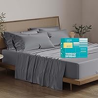 Vista 27 de Thread Spread - Juego de sábanas de 100% algodón egipcio con tejido de satén de 800 hilos de la colección Exotic Hotel, color blanco y marfil