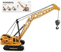 Victob Diecast Metal Crane Truck Toy with Manual Lift Hook - Realistic Construction Vehicle for Boys 3-12, STEM Building Gifts
