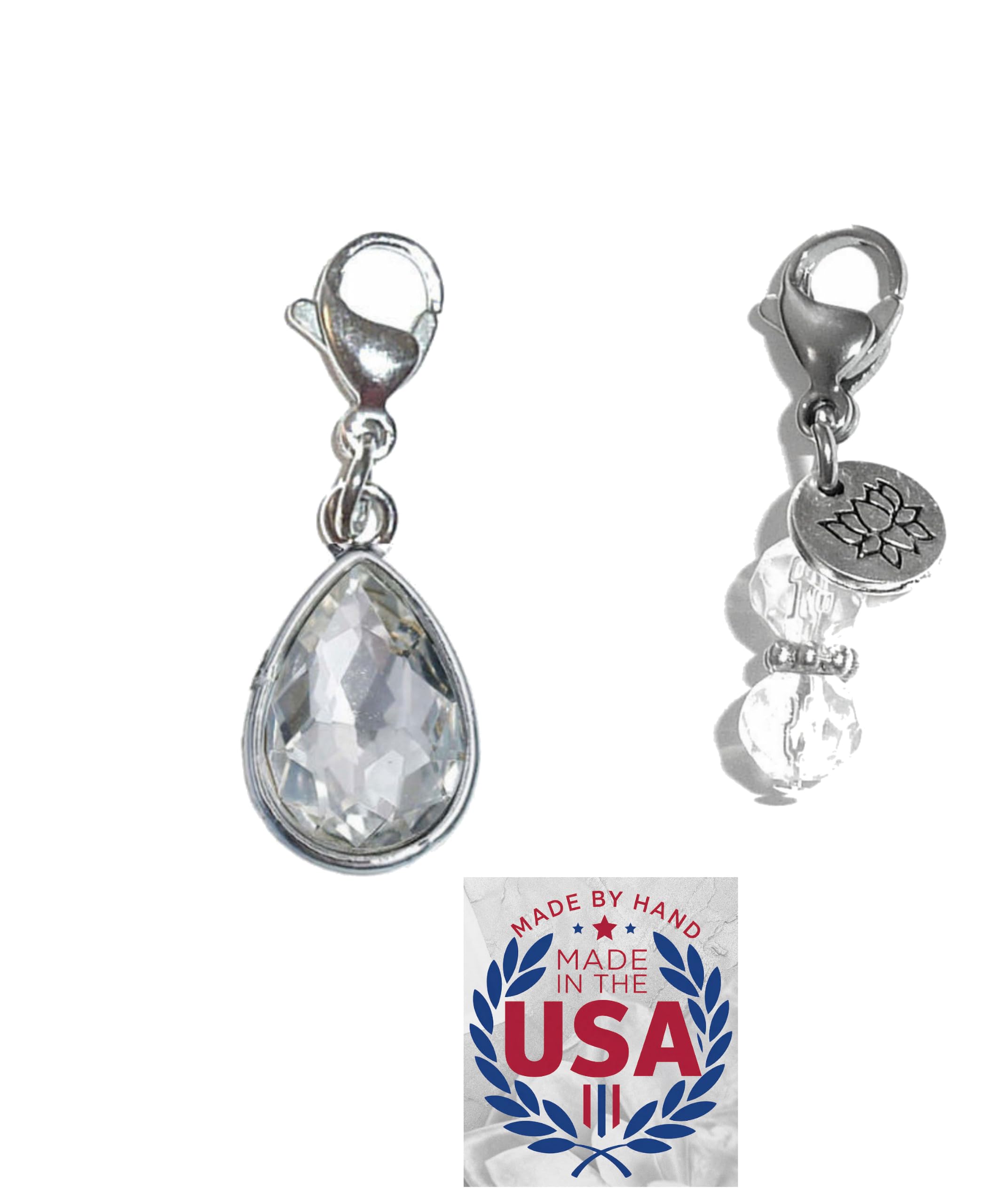 Hidden Hollow Beads Clip On Charm for Purse, Handbag, Keychain, Zipper Pull, Backpack, Jewelry Accessory, USA