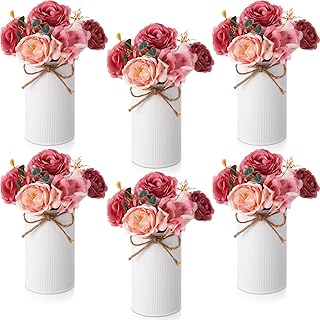Domensi 6 Sets Wedding Centerpiece for Table Decoration Dusty Pink Artif...