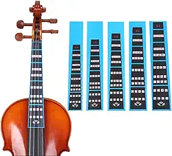 HOT SEAL Guia de dedo de violino guia de dedo guia de escala marcador gráfico de dedo para iniciantes em prática (4/4, preto)