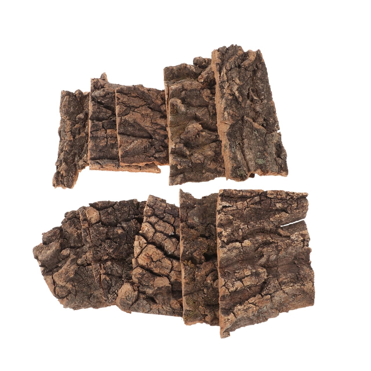 Totority Natural Cork Bark 10 Pack 3.93X3.54X0.19In Reptile Tree Bark Decor for Lizard Climbing Turtle Basking Platform Terrarium Habitat Accessories