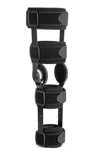 Miniatura 6 de Ossur Rodillera posoperatoria, rango de inmovilización con bisagras de control de movimiento, soporte de recuperación ajustable para rehabilitación