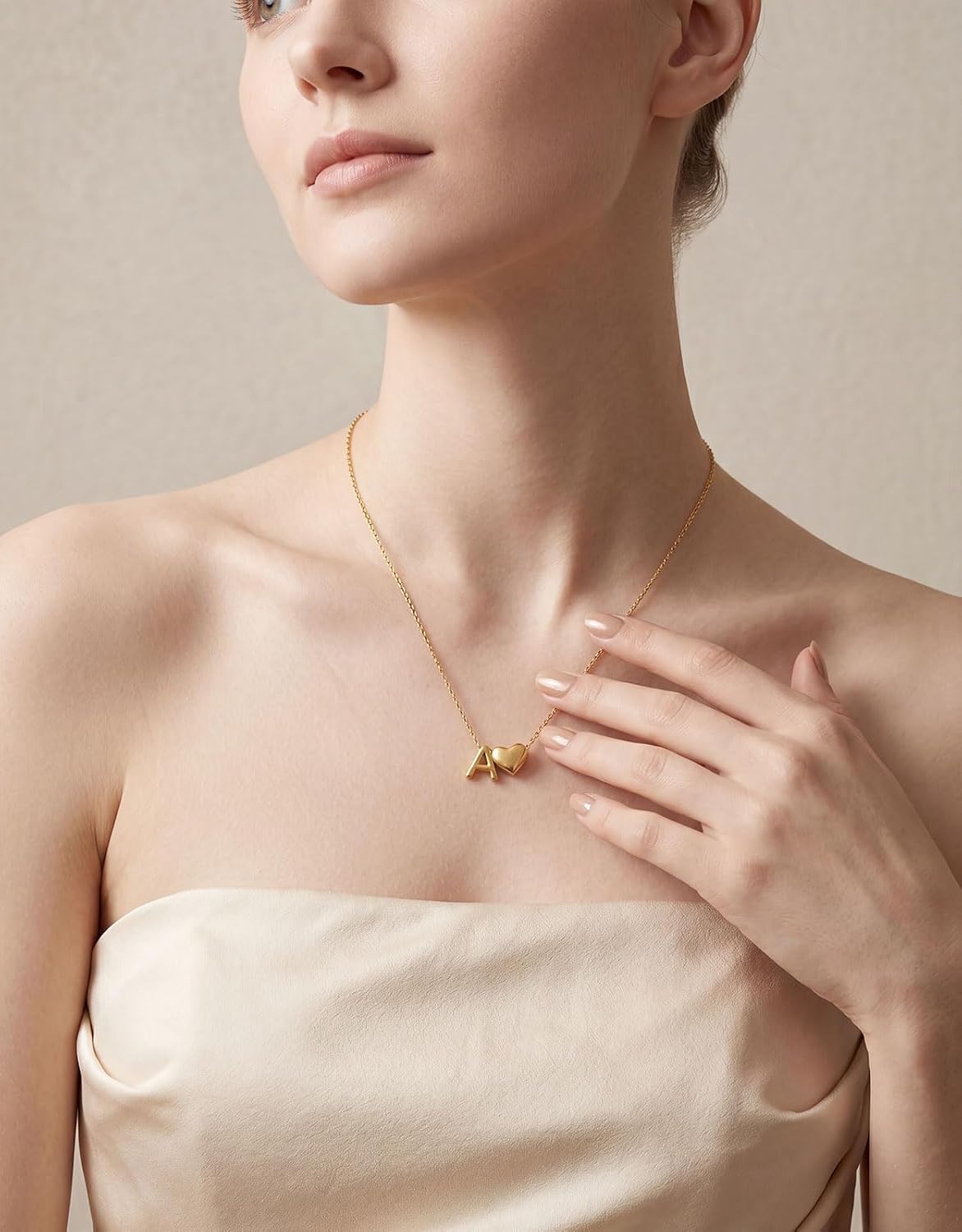 Ledido Heart Initial Necklace Letter A with Preserved Rose Box for Women | Preserved Rose Box with 18K Gold Plated Necklace, Gift for Mom Wife Girlfriend on Valentines Birthday Anniversary Mothers Day