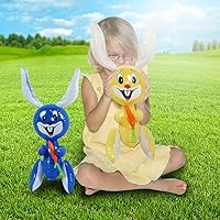 Vista 7 de ArtCreativity Conejito de Pascua inflable de 23 pulgadas con inflables de zanahoria, juego de 4 conejitos inflables, suministros de búsqueda