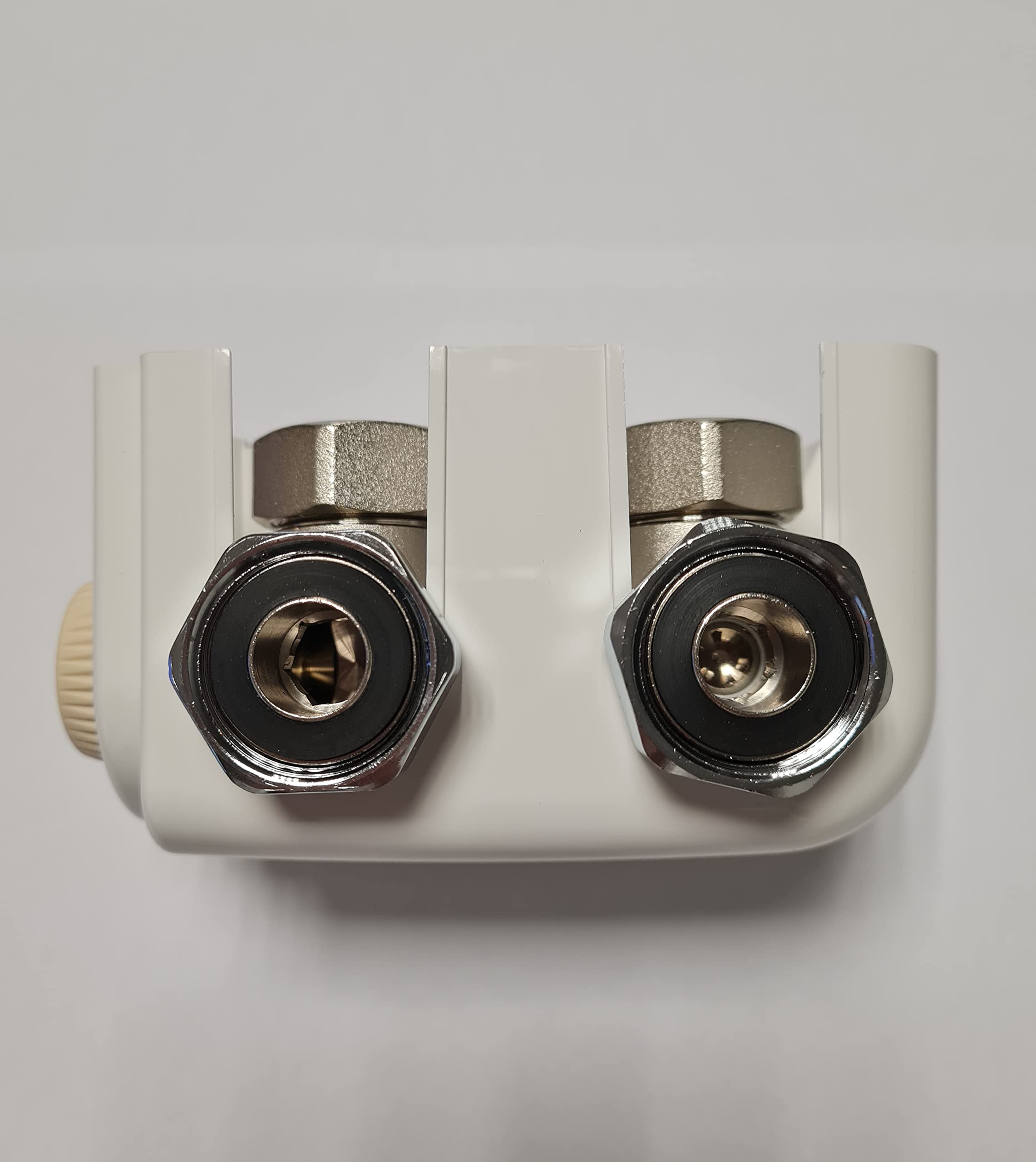 Distribuidor en H Universal (válvula derecha y escuadra) Termotable Blanco con tapa
