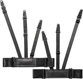 JELINDA Shirt Stays Garters for Men: Adjustable Shirt Holders Shirt Tuckers Elastic Shirt Keepers for Military Police