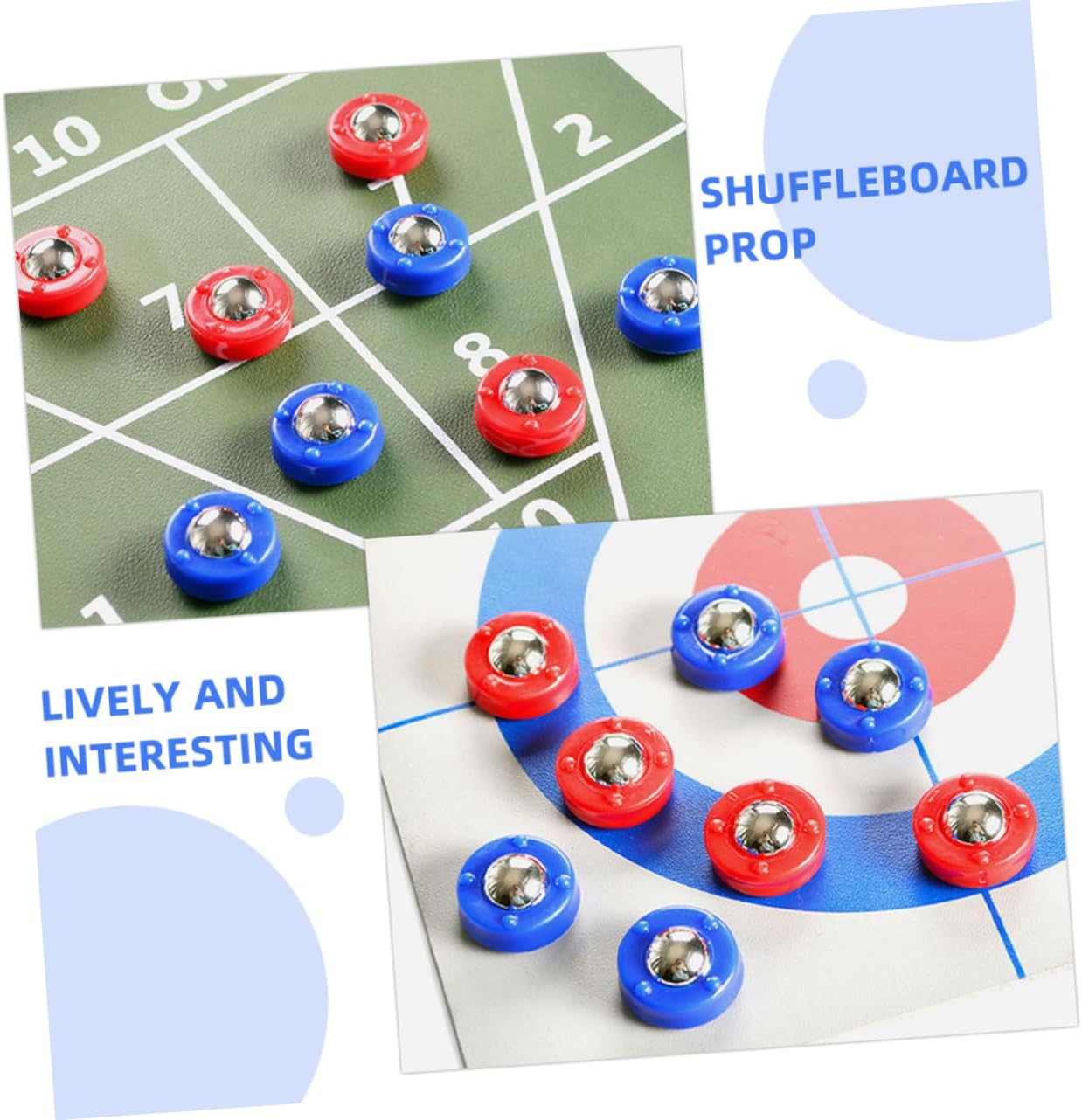 Kisangel 32pcs Shuffleboard Pucks Replacement Mini Board Games Rolling Beads for Enhanced Parties