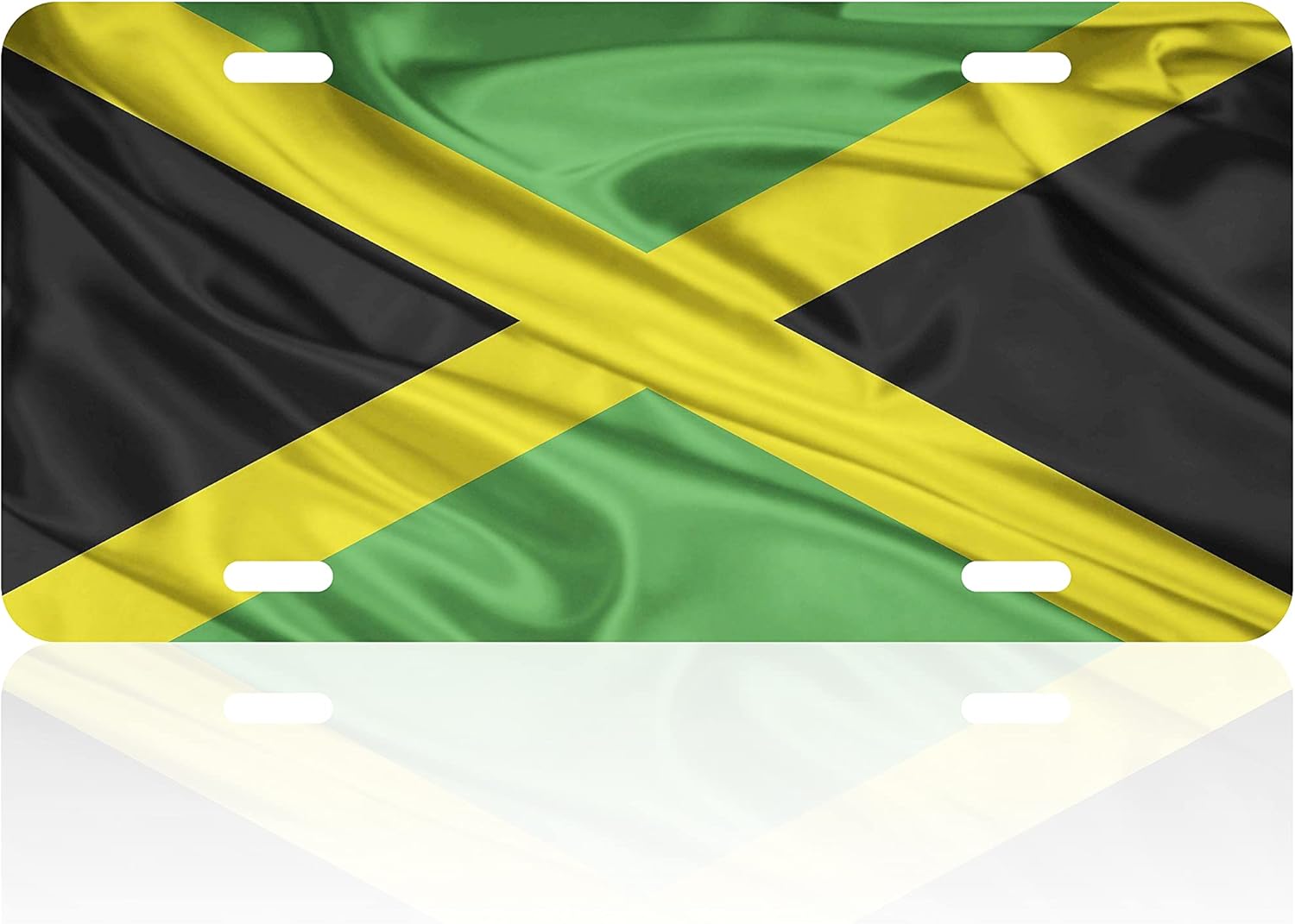 BNBGlobal Jamaica Flag Jamaican Emblem Wave Flag License
