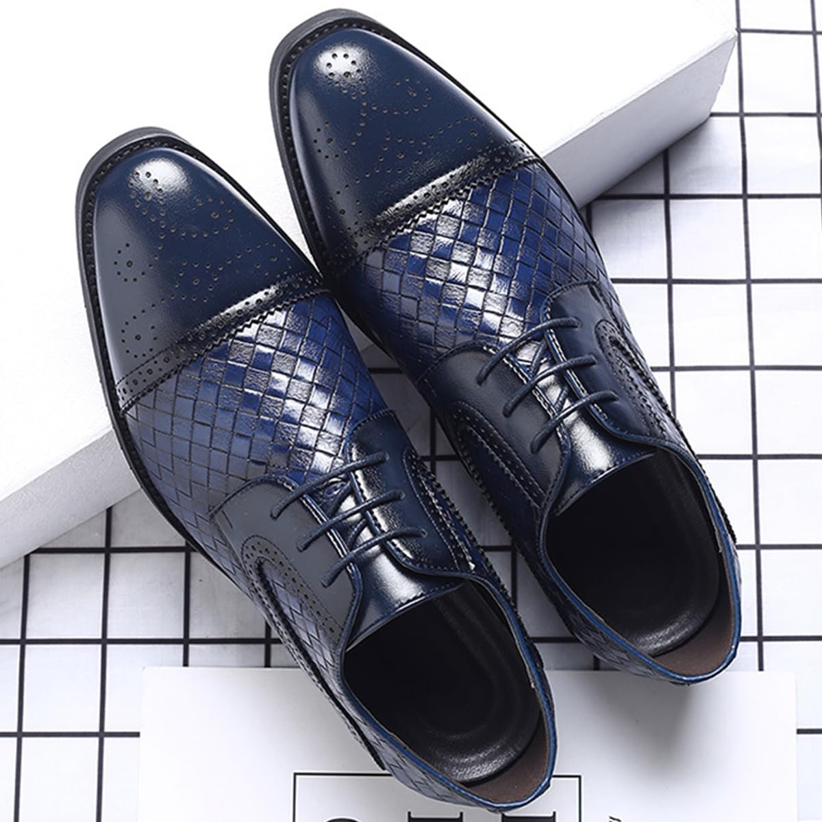 Scarpe Eleganti Punta Affusolata Uomo Scarpe Formale con Lacci Leggere Classiche per Business, Matrimonio E Cerimonia