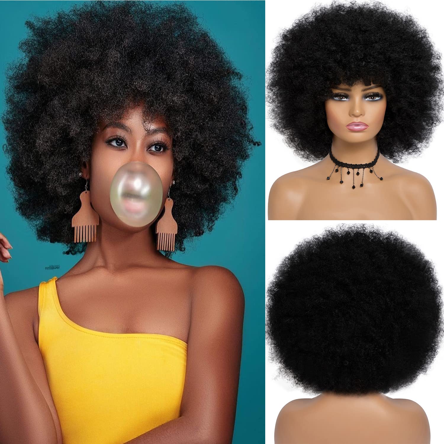 GKtineke Red Brown Afro Puff Synthetic Wig 10 Inch Italy Ubuy