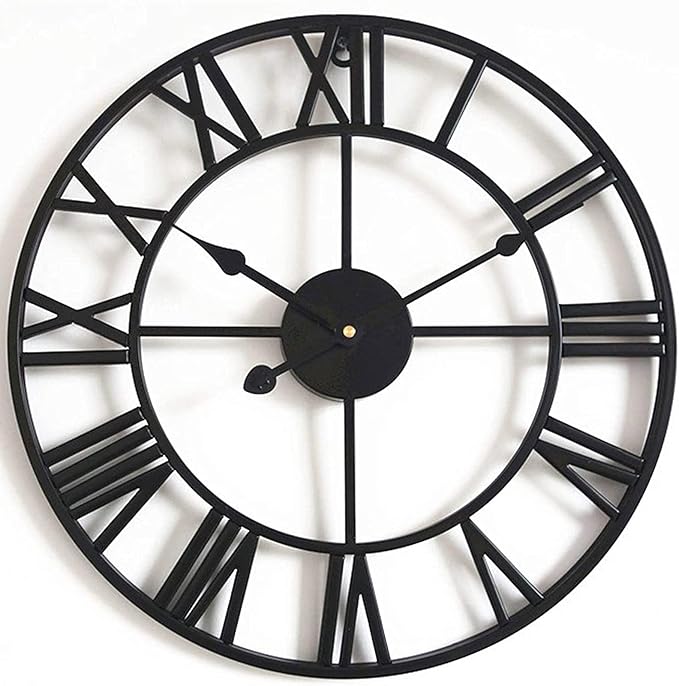 OUUUKL Classic Vintage Large Garden Wall Mounted Clock 80CM Outdoor