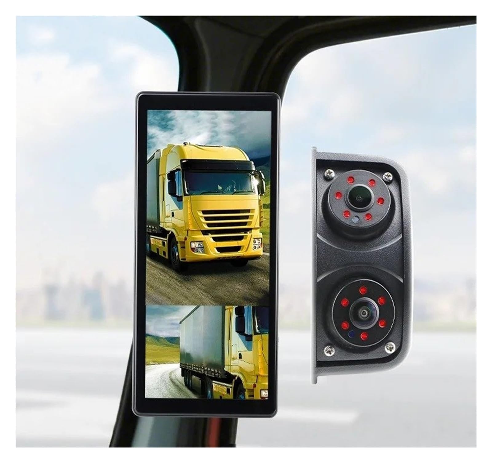 Kamera zapasowa AHD 26.3 cm BSD widok z boku pionowy monitor ekran dotykowy nagrywanie pętla wyświetlacz lewa prawa kamera samochodowa zamiennik lusterka do samochodów ciężarowych (tylko monitor