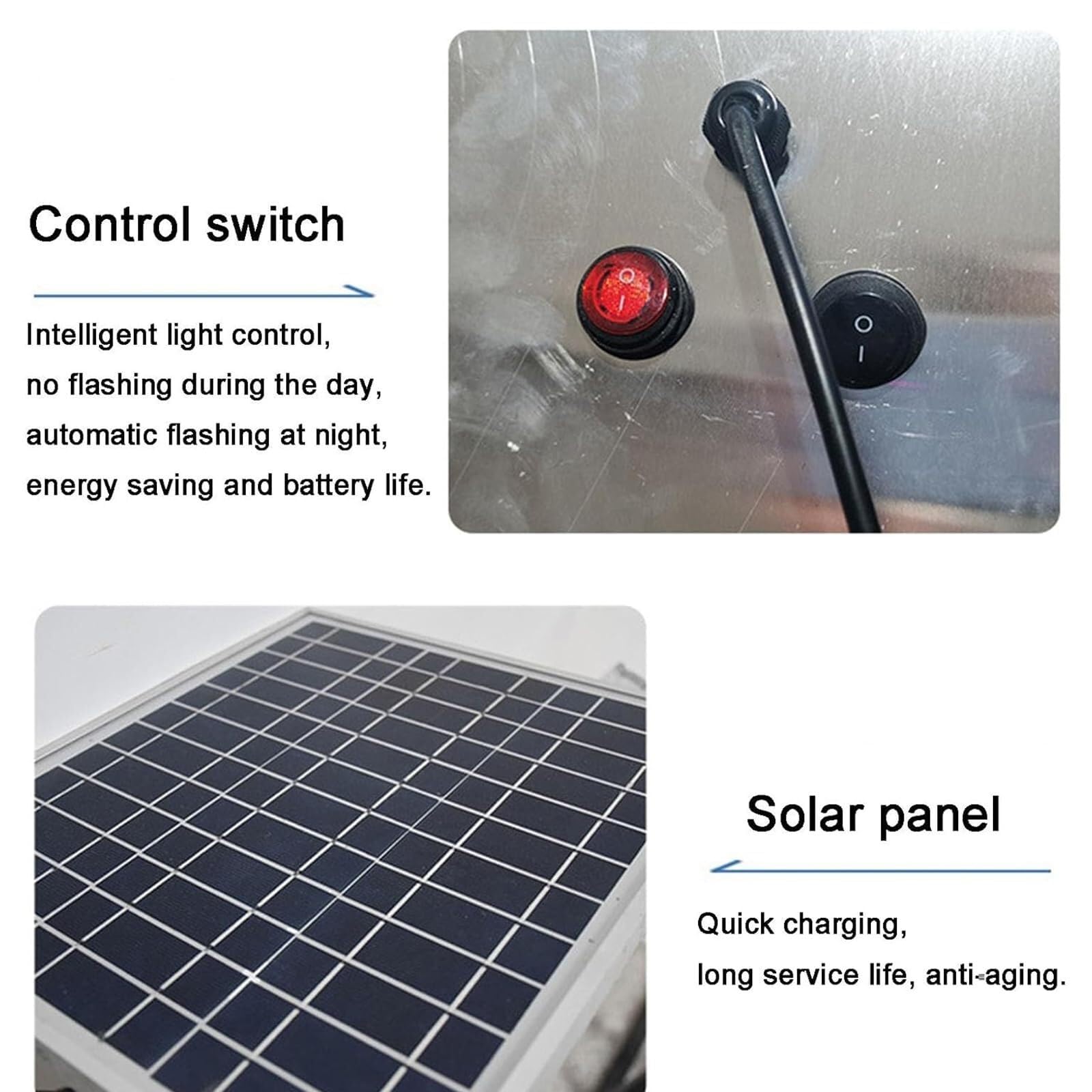 Señal de control de tráfico impermeable con energía solar, luz de cruce de peatones, visibilidad nocturna inteligente, 60 cm para carreteras y seguridad vial