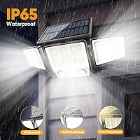 Vista 6 de Solar Motion Sensor Outdoor Lights Waterproof - 3000LM 3 Modes Security Lights Outdoor 270° Illumination IP65 LED Solar Flood Wall Light for Garden