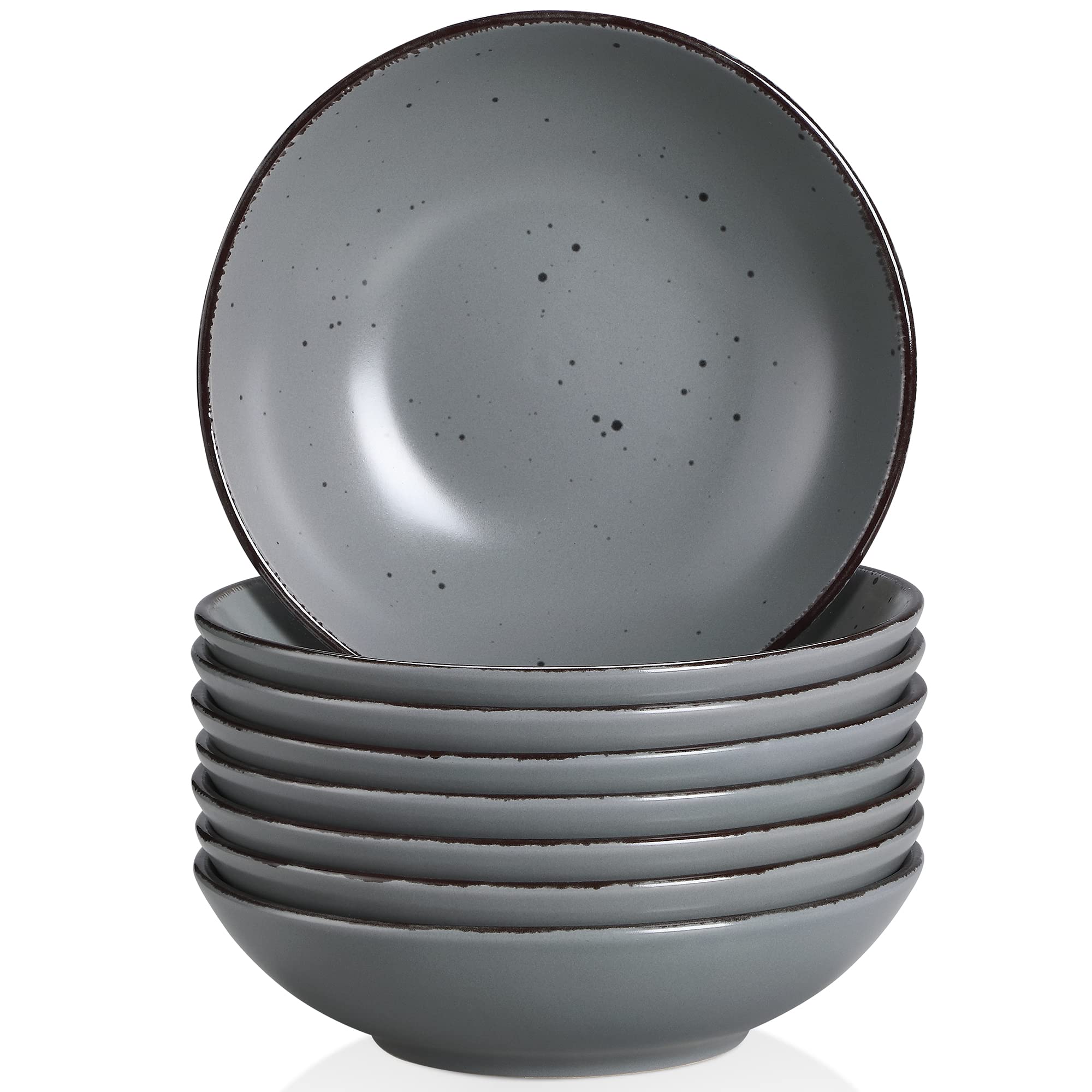 vancasso, Série Moda, Assiette Creuse en Céramique, Assiette à Soupe Saladier - 8 Pièces