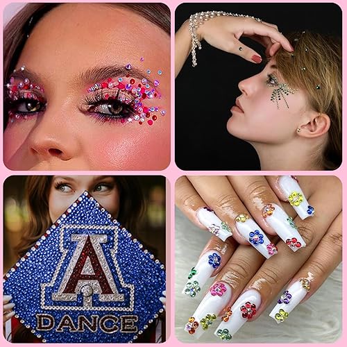 Miniatura 6 de 10000 diamantes de imitación con parte trasera plana para manualidades, diamantes de imitación de cristales azules de 0.079 a 0.198 pulgadas, gemas