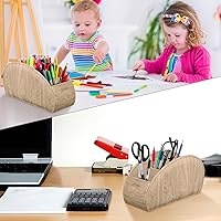 Vista 4 de SITHON - Soporte para control remoto con 5 compartimentos; organizador de escritorio de cuero sintético para guardar controles de TV, DVD, Blu-Ray