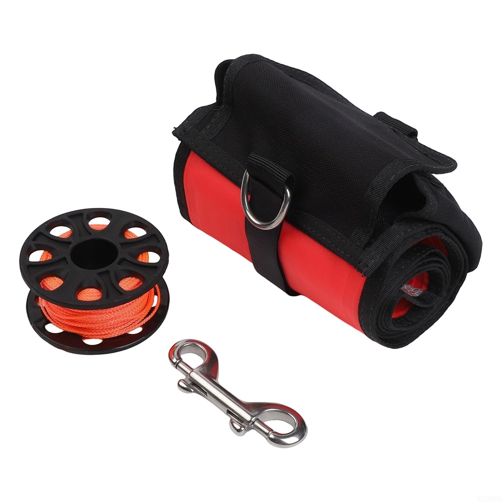Red Dive Salchicha SMB para buceo – 120 x 15 cm boya de buceo inflable con carrete de dedo y broche, boya marcador para buzo debajo de la señal y seguridad subacuática,