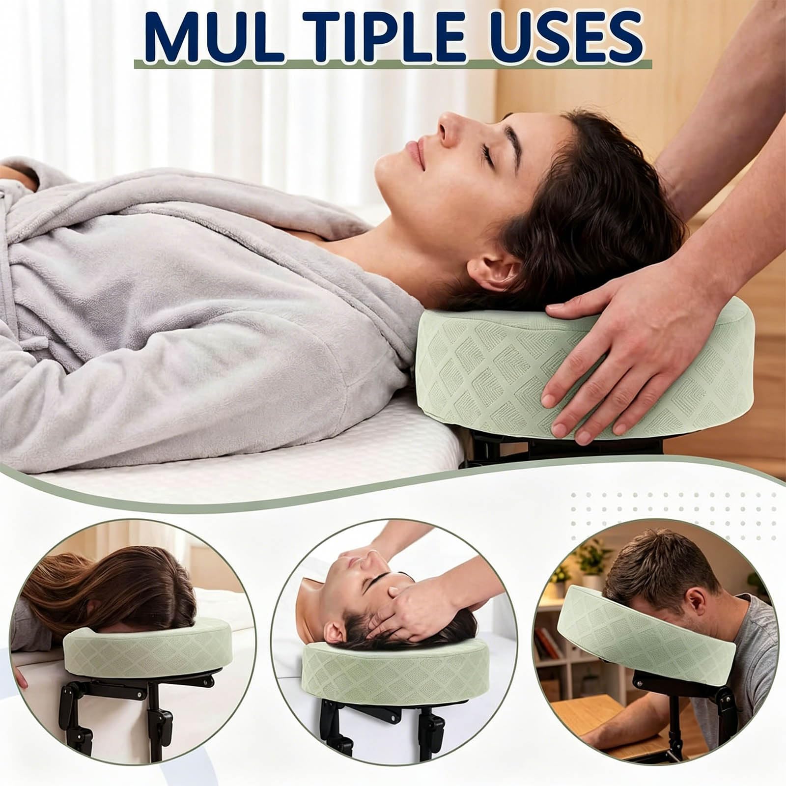 Reposacabezas ajustable para masaje y cuidado facial, soporte de mesa portátil con ajuste de altura para salón, spa