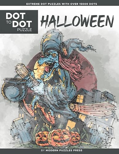 Halloween - Dot to Dot Puzzle (Extreme Dot Puzzles with over 15000 dots): Extreme Dot to Dot Books for Adults - Challenges to complete and color