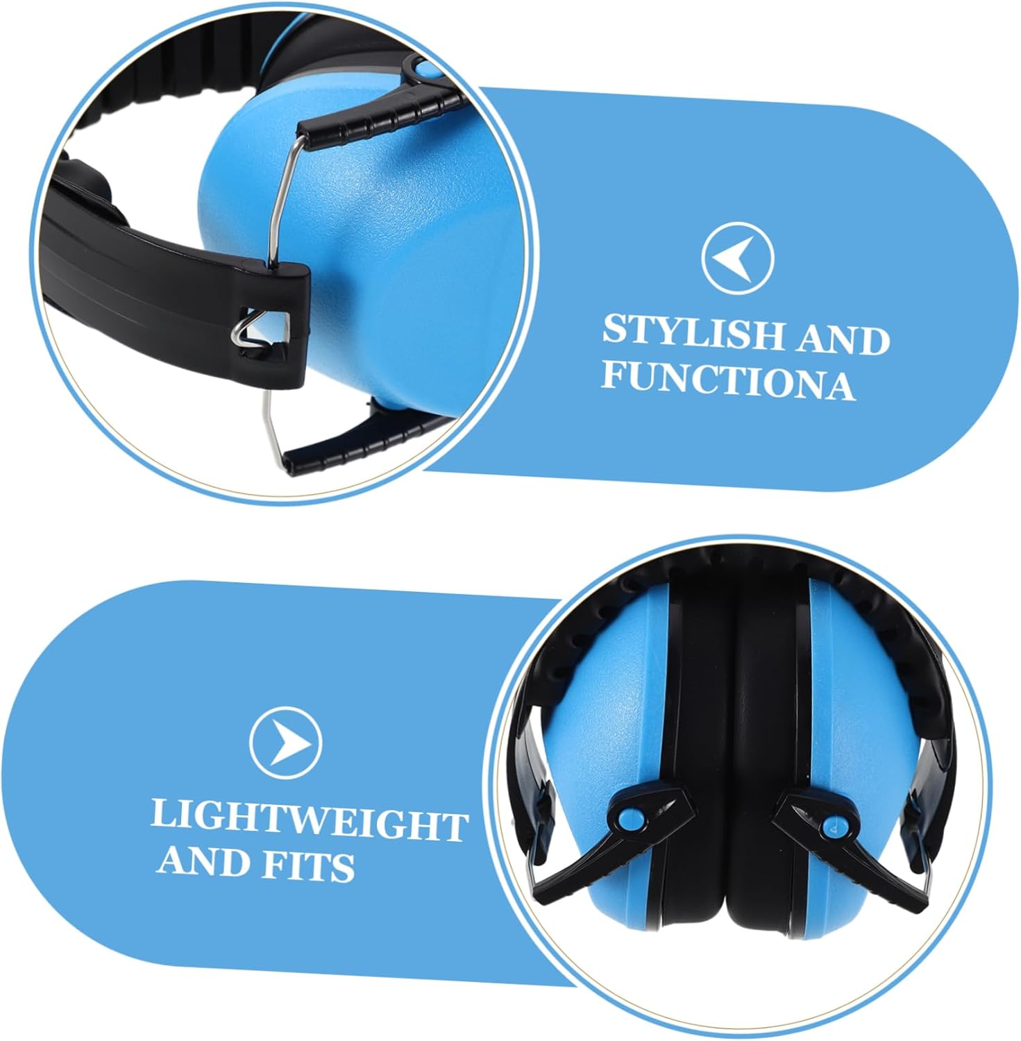 2pcs Ear Protection Earmuffs Soundproof Hearing Protection for Airplane Travel Trains and Noisy Environments Lightweight and Comfortable Design