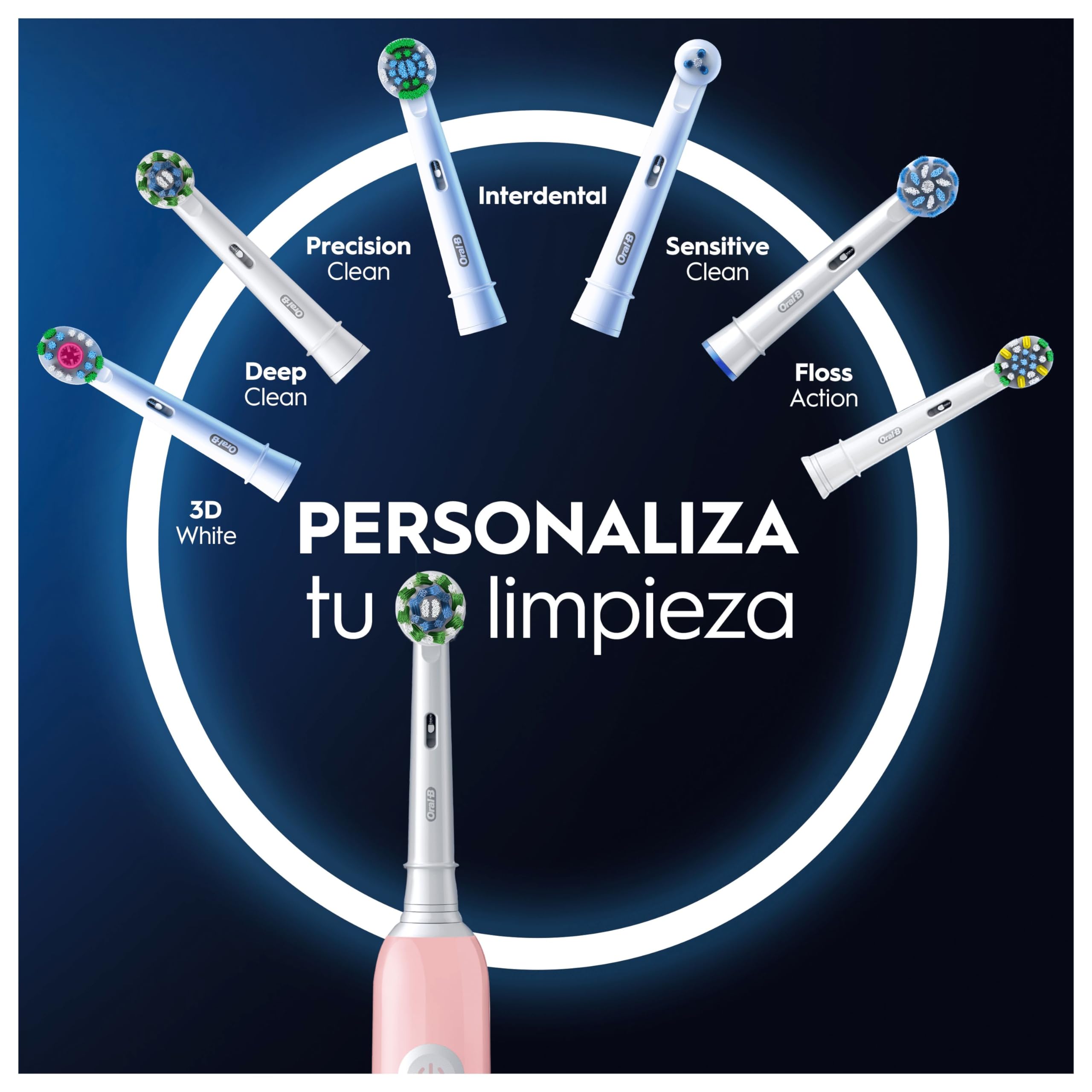 Oral-B Pro Series 1 Cepillo de Dientes Eléctrico con Mango Recargable y Cabezal, Diseñado por Braun, Regalos Originales para Mujer y Hombre - Rosa