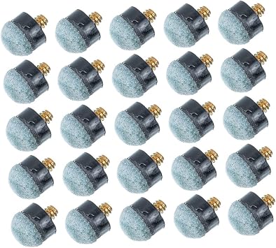 25pcs Cue Pool Supplies Billiard Supplies Portable Billiard Tips Screw on Tips Billiard Accessories Pool