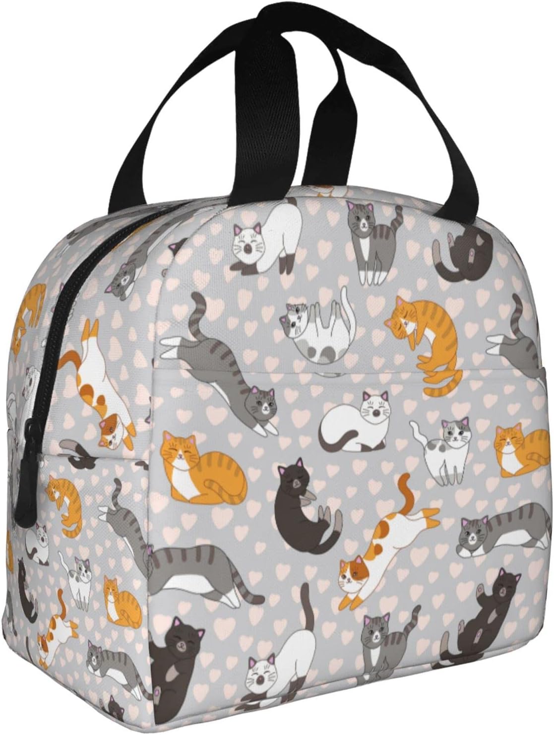 Cute Cat Kitten Kawaii Insulated Lunch Bag For Women Men Reusable Lunch Box Container Waterproof Portable Cooler Thermal Tote Bag For Work Office Picnic Beach Travel - Image 2