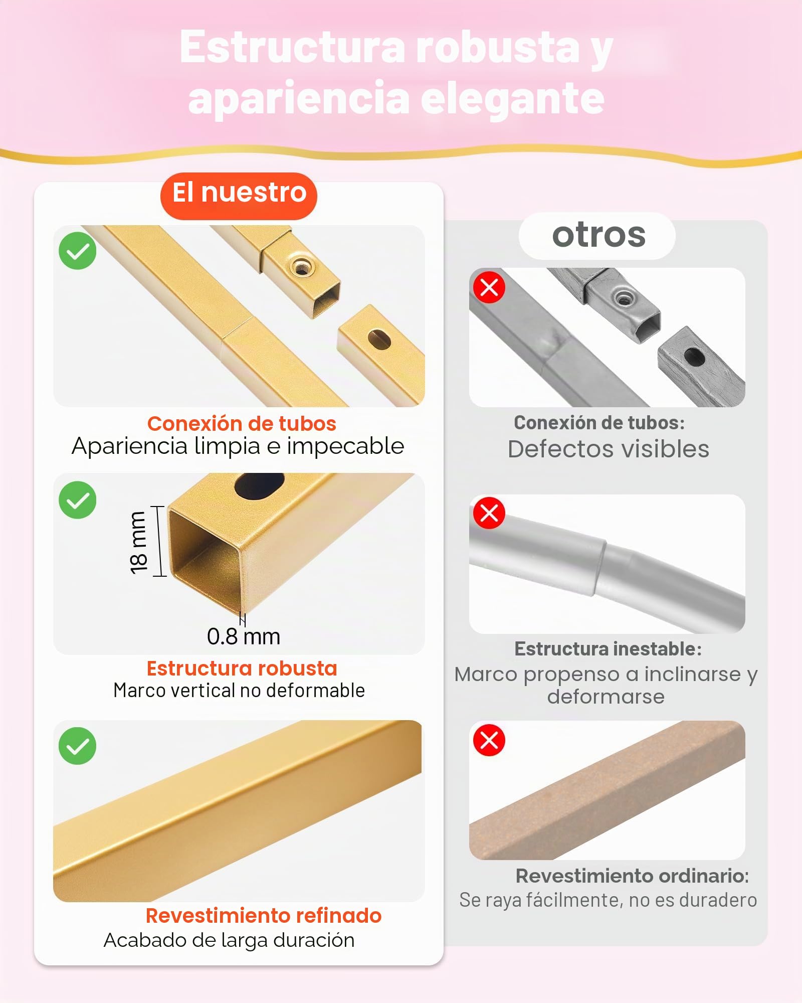 VEVOR Soporte de Arco de Metal Dorado para Fondo de 1,8/1,5/1,2 m, Forma Semicircular, Estructura Estable, con Cubierta, para Decoración de Bodas, Cumpleaños, Celebraciones y Ceremonias, 3 Piezas