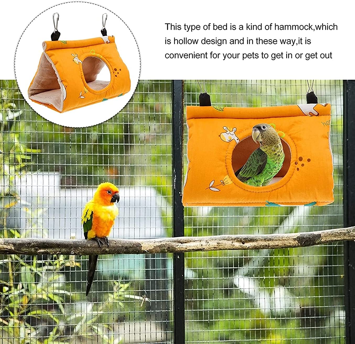 Nido de Loro Nidos de Pájaros Hamaca de Aves Nido de Loro Hamaca Jaula Colgante Moda Triángulo Algodón Pájaro Colgante Cueva Jaula Invierno Cálido Nido de algodón 914
