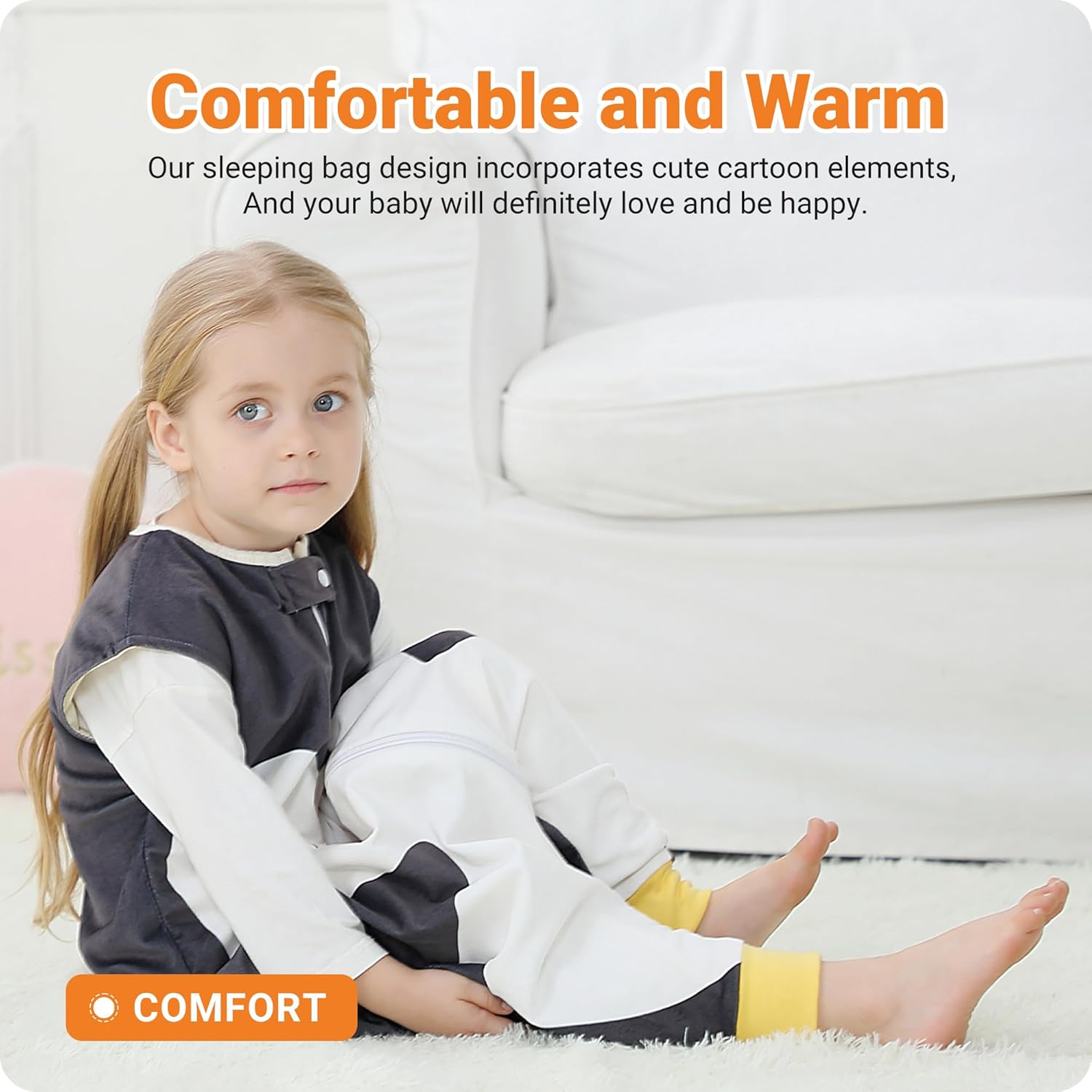 HAHASHOW Baby Sleeping Sack Sleeveless, Toddler Sleeping Bag with Legs, Swaddle Wearable Blanket