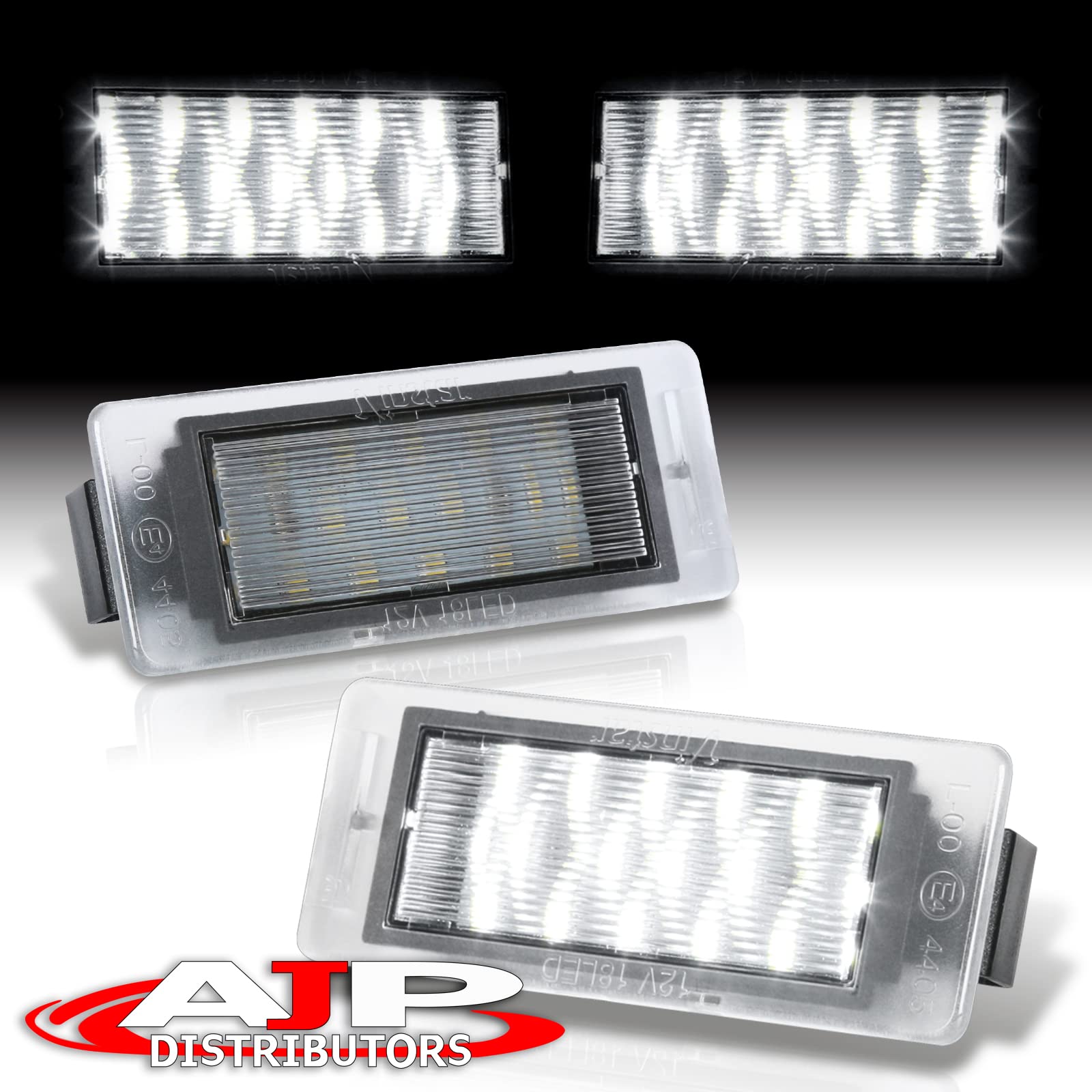 AJP Distributors 2-Piece Clear Lens Rear Bumper White SMD LED License Plate Lights Lamps Tag Assembly Pair Kit Compatible/Replacement For Camaro Corvette Bolt Impala 10 11 12 13 14 15 16 17 18 19 20