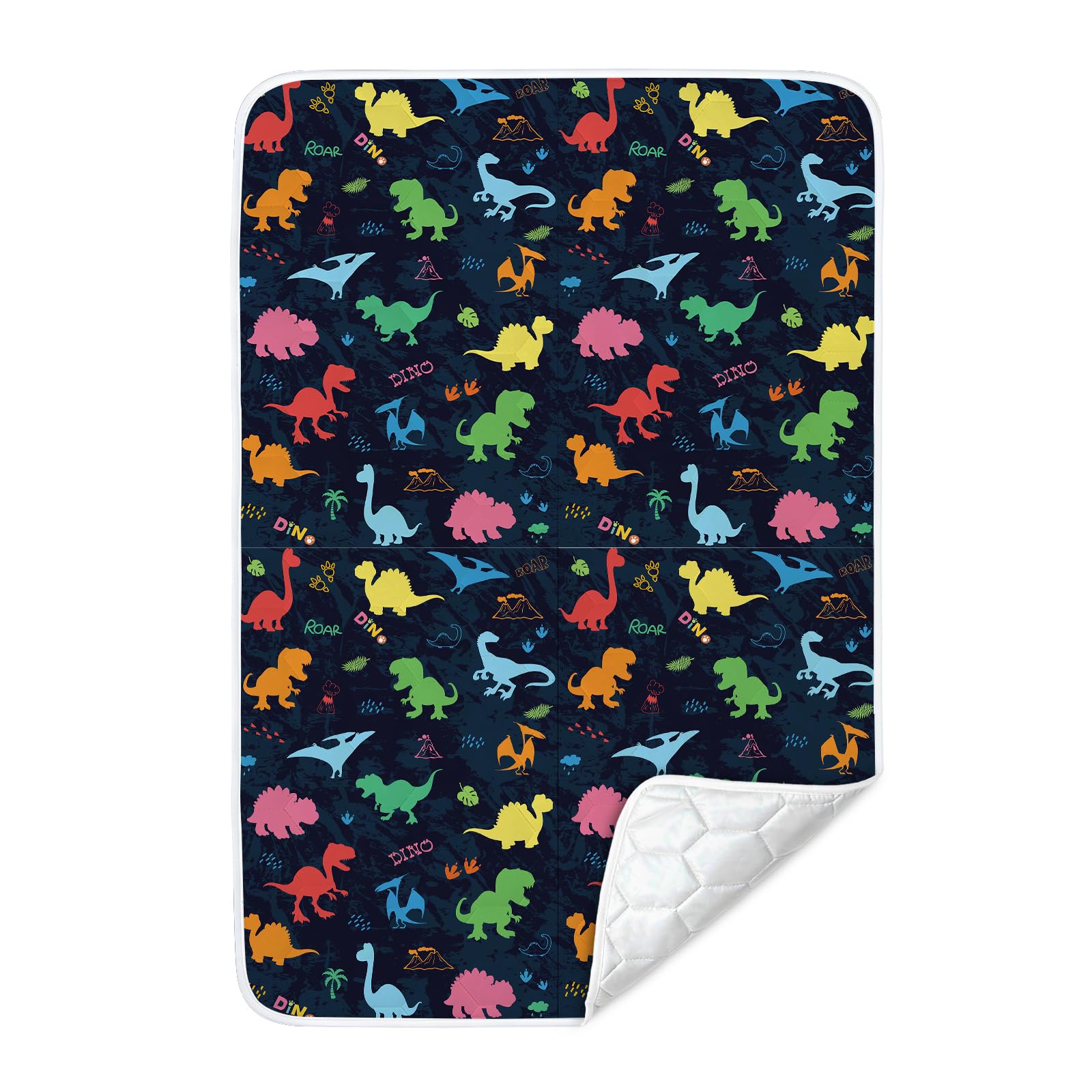 Shaeotek Dinosaur Pee Pads, Potty Training Bed Pads, 100% Waterproof & Bed Wetting Sheets For Single & Toddler Beds, Non Slip, Cute Pattern