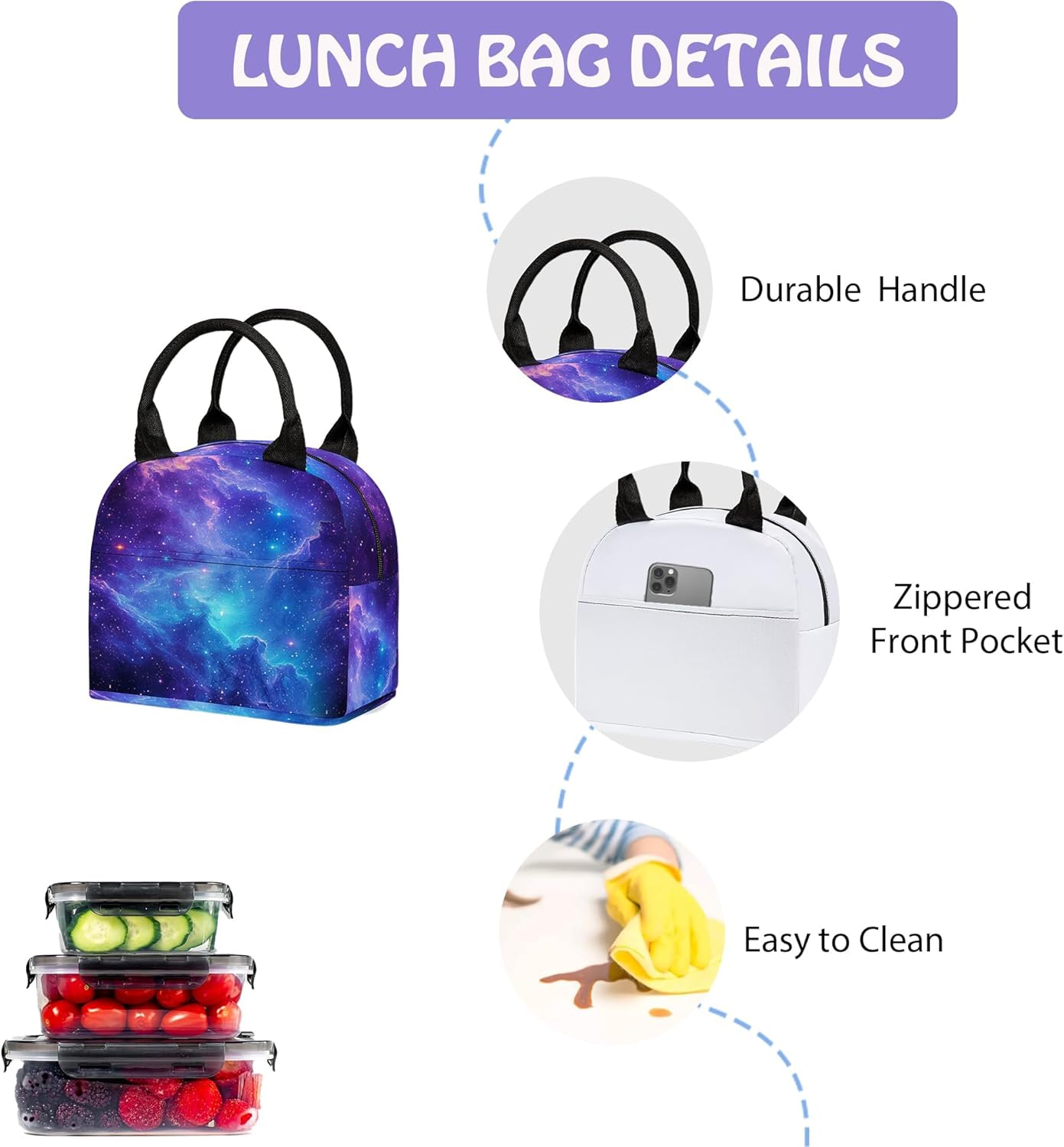 Galaxy 3PCS Backpack for Boys Girls, Kids Back to School Backpack Set with Lunch Box Pencil Case, 17 Inch Lightweight Bookpack 3 in 1 Set for Teens Elementary Middle High School Students