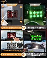 Vista 3 de Auxbeam Panel de interruptores de 12 cuadrillas RB120 pulsado momentáneo RGB regulable Panel de interruptor multifunción de salida de dos lados