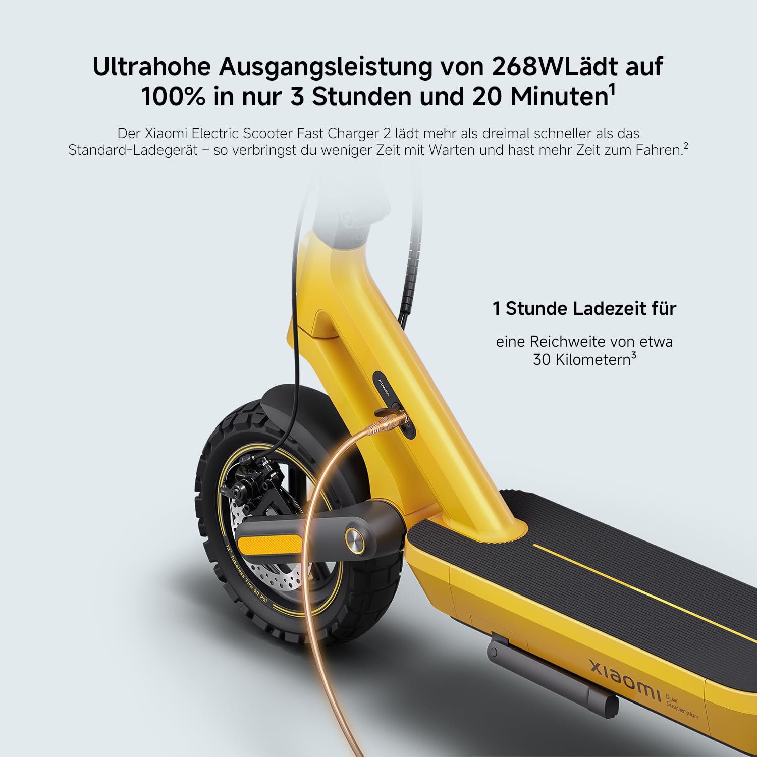 Xiaomi Electric Scooter Schnellladegerät 2, offizielles 268 W Schnellladegerät für Scooter 6 Ultra & 6 Max, vollständige Ladung in 3–3,5 Std. statt 9–10,5 Std. Standard