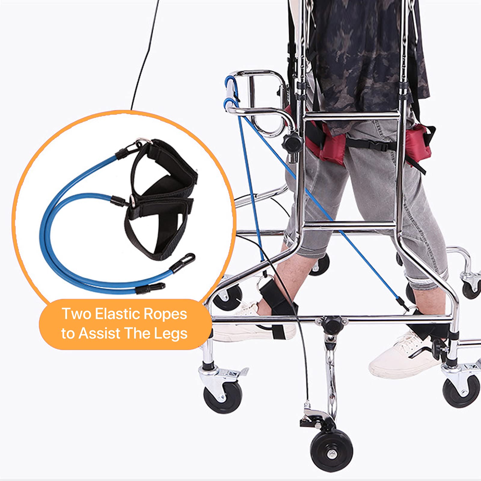 Deambulatore per Anziani o disabili, Girello Ascellare Altezza Regolabile, Aiuto per la mobilitàcon 8 Ruote, Seduta, Freni (Maschio e Femmina)