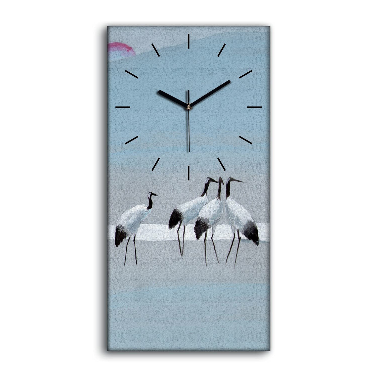 Horloge sur Toile Oiseaux 30x60cm pour Salon et Chambre Moderne