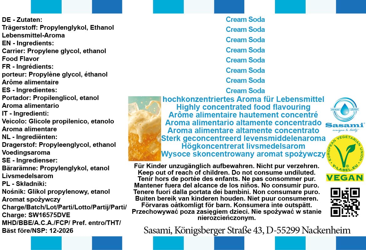 Cream Soda Flavor Concentrate - Vegan - Sasami - 10ml — view 4