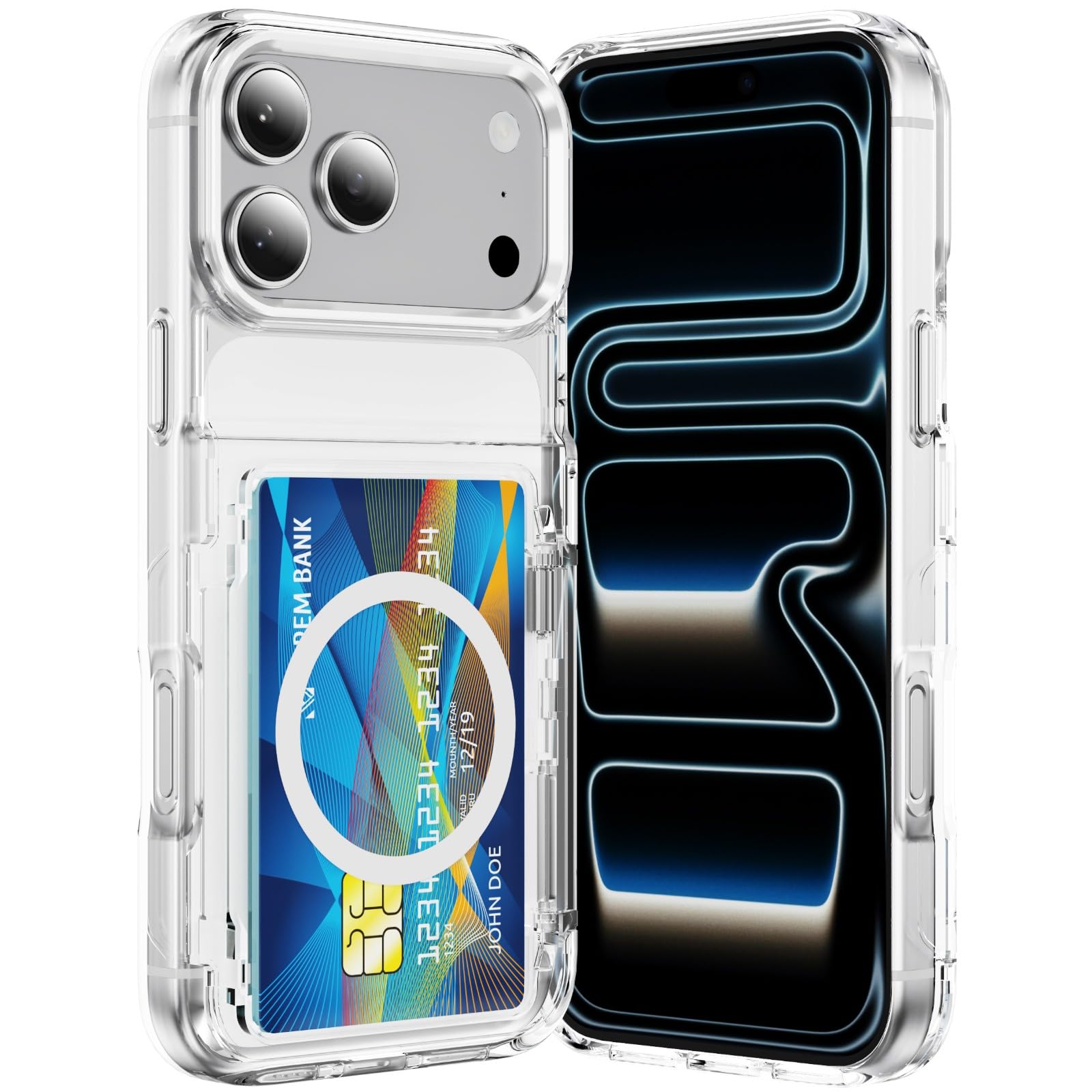 Coque rigide iPhone 17 Pro silicone blanc fente carte arrière - 7