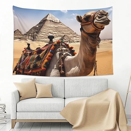 Miniatura 5 de VTCTOASY Tapiz con estampado de pirámide de camello para colgar en la pared, bonito tapiz de pared para dormitorio, sala de estar, 60 x 40 pulgadas