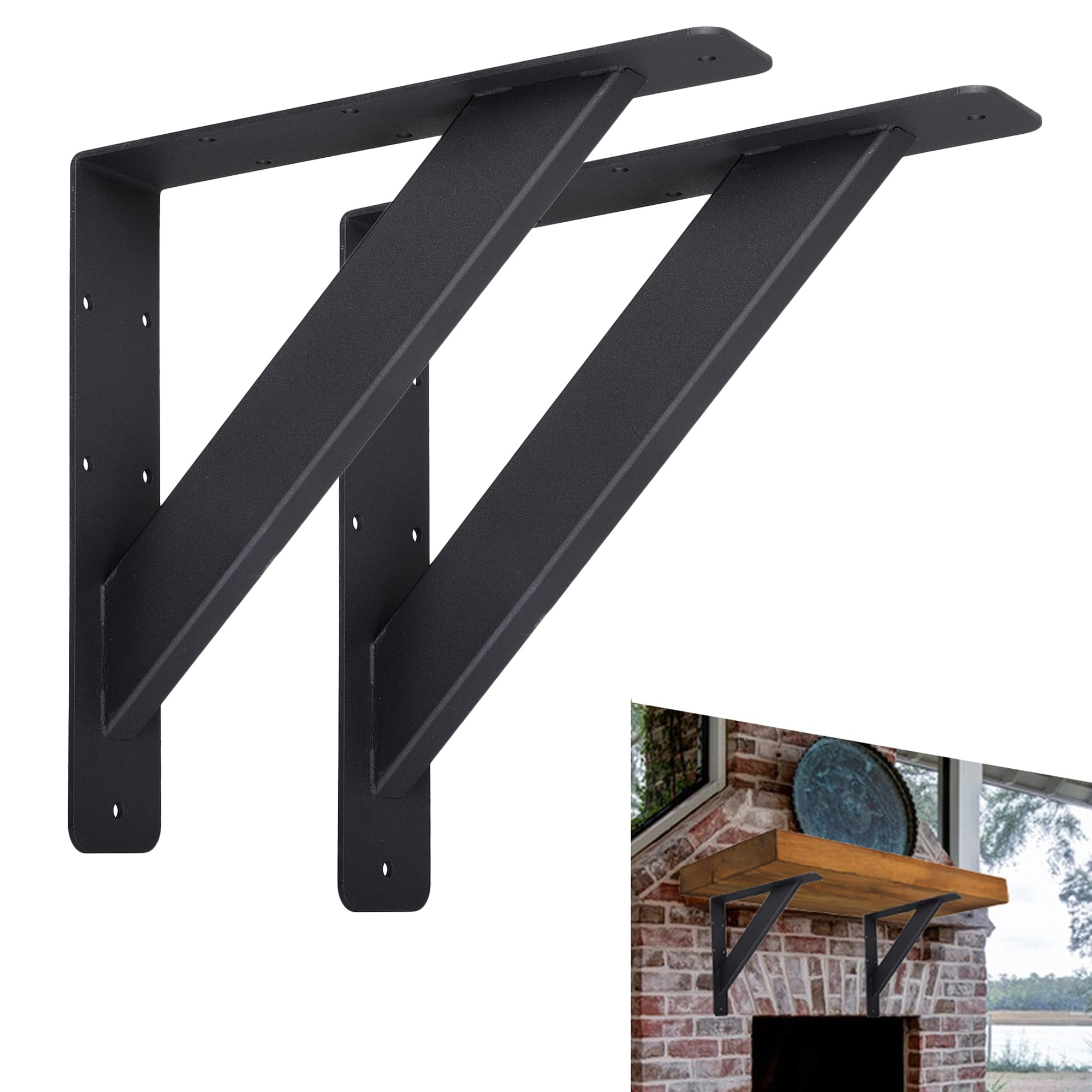 ShengBang - Soporte para estantes (2 unidades, 25,4 x 25,4 cm, soporte de pared en forma de L, para estantes flotantes con tornillos