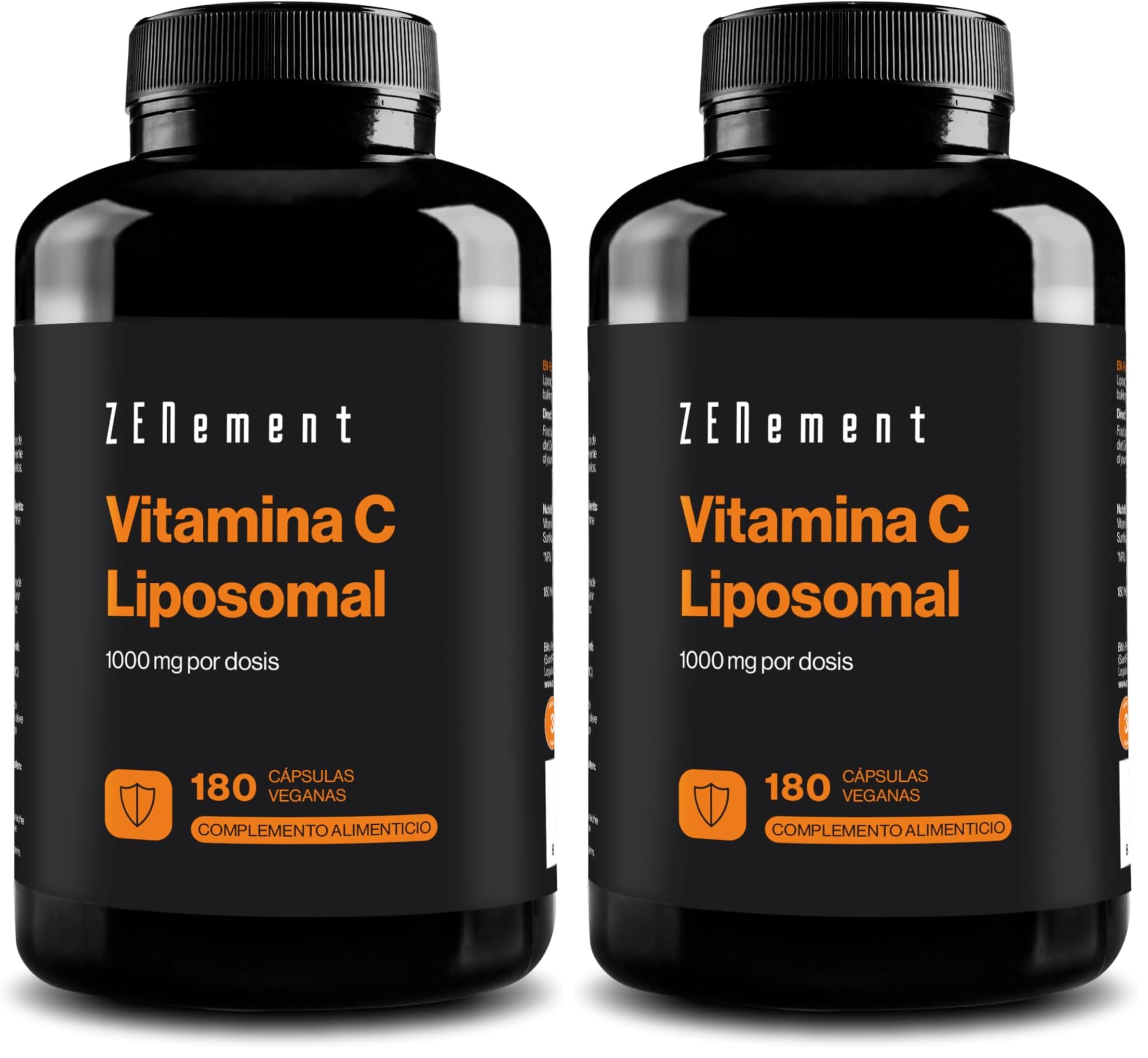 Vitamina C Liposomal 1000 mg - Máxima Absorción - 180 Cápsulas Veganas (Paquete de 2)