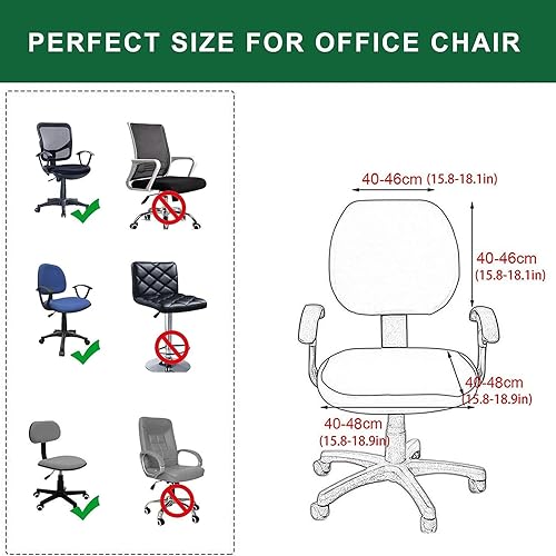 Miniatura 3 de GOSTADY Funda elástica para silla de oficina, funda elástica para silla de computadora, funda giratoria universal para silla de escritorio, lavable,