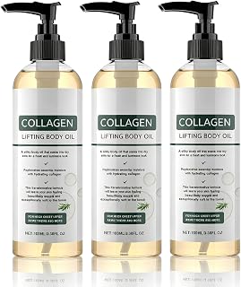 Collagen Lifting Body Oil, Firming Body Oil with Rosemary Leaf Extract, Moisture, Nourishing Skin Oil, Massage Oil to Improve Skin Elasticity and Reduce Fine Lines(3pcs)