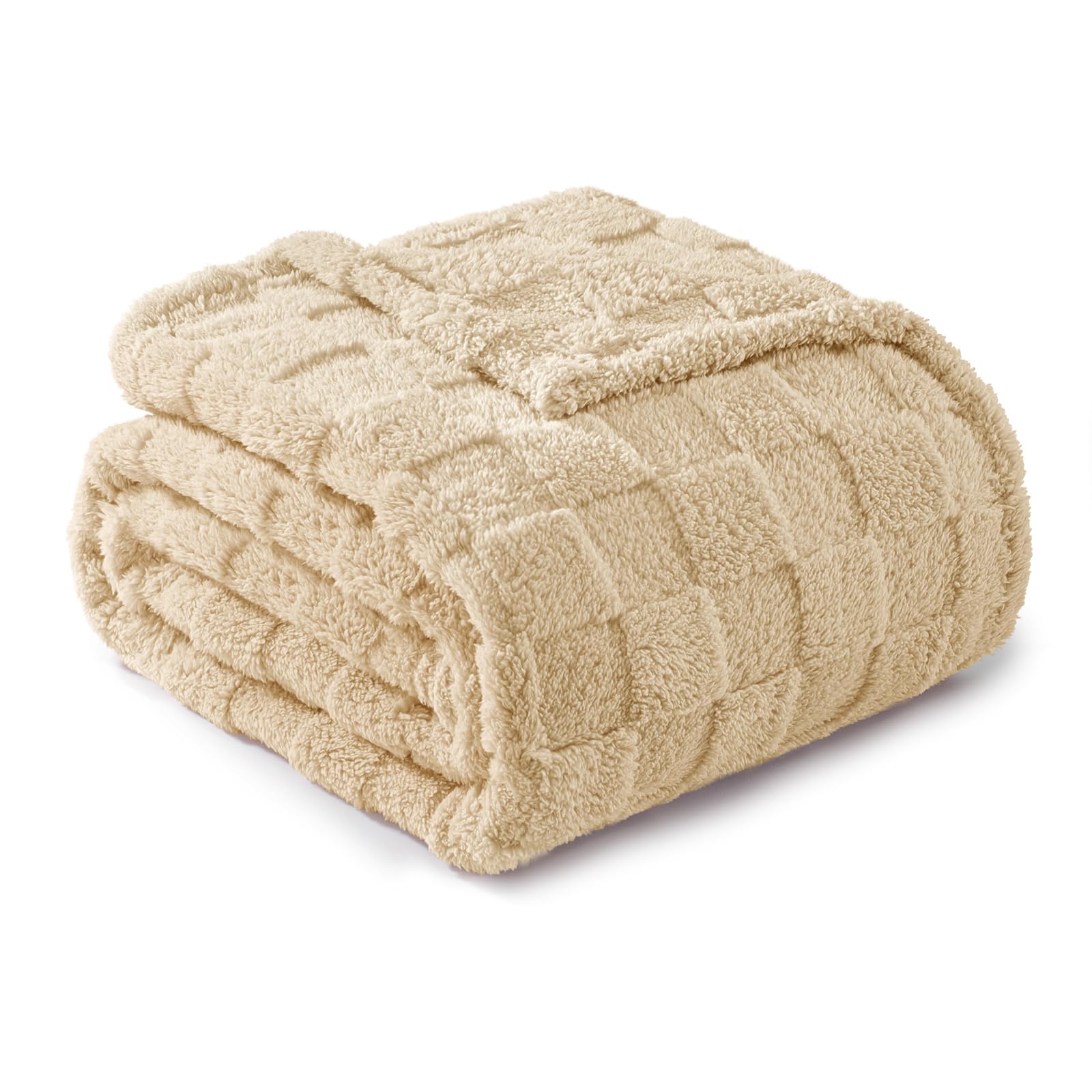 Exclusivo Mezcla Sofa Blanket Beige – Blanket for Bed, Fleece Blanket, Flannel Double Sided Soft, Light Warmth, All Seasons, 130 x 150 cm OEKO-TEX STANDARD 100