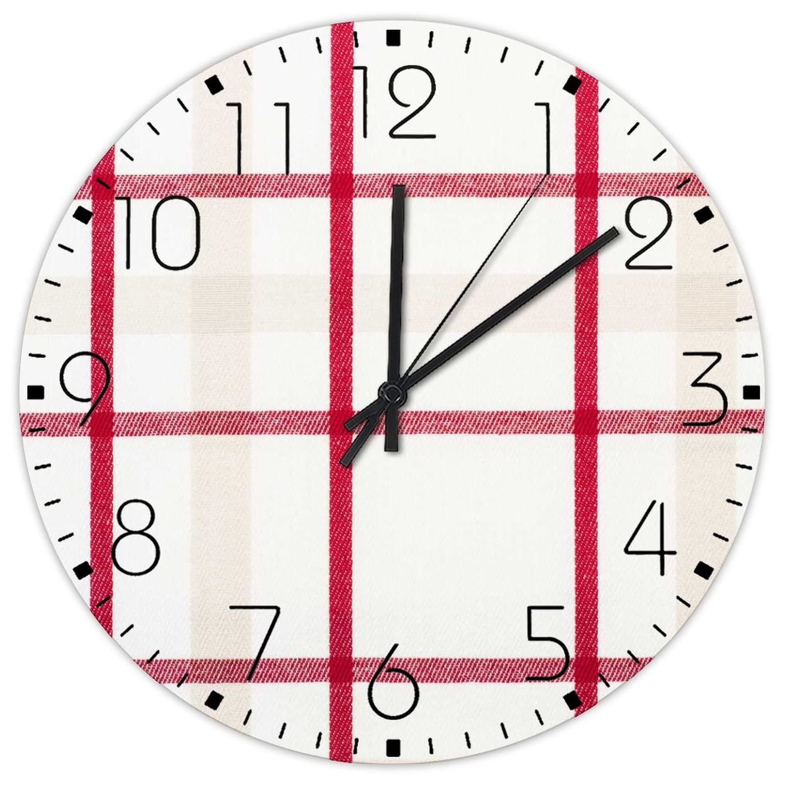 Horloge murale en bois double face de 38 cm pour l'entrée et le garage