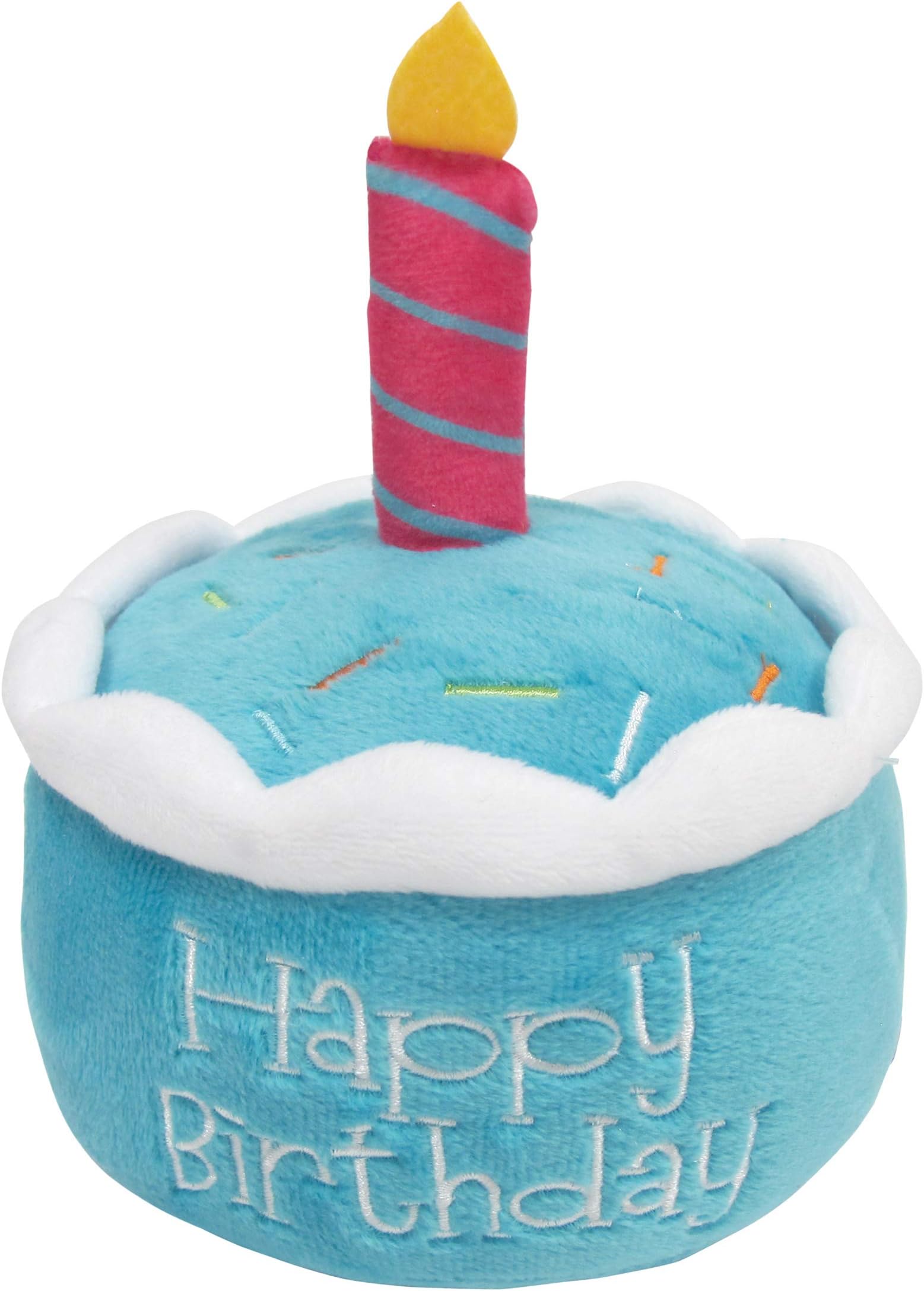 87311 Birthday Cake Plush Toy for Dogs, Blue, 6"